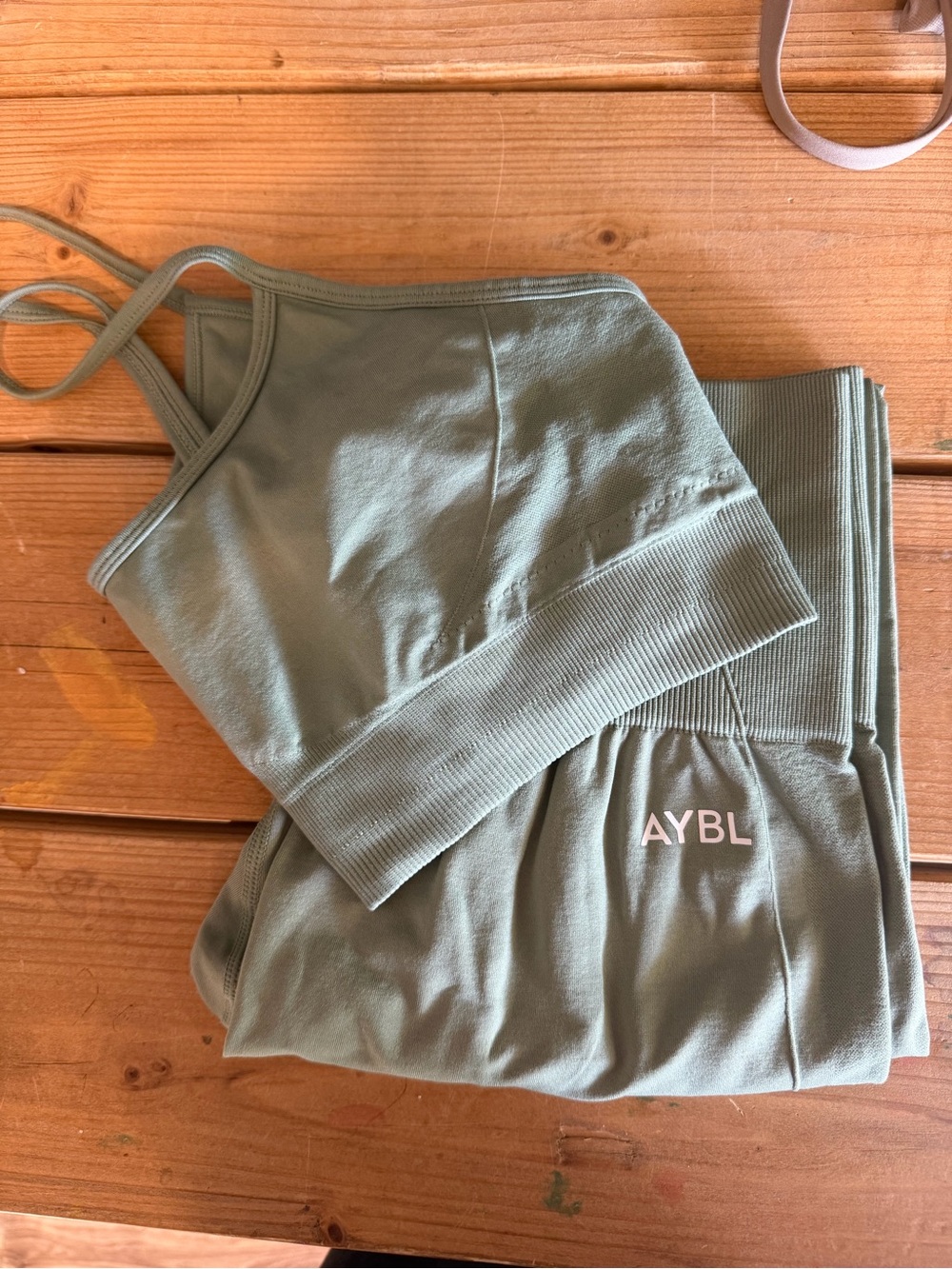 AYBL Sage Green Active Leggings & Tank Set